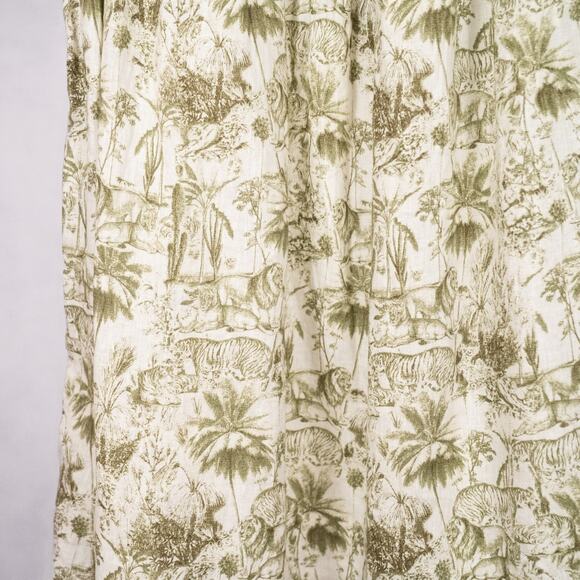 Rachel Zoe Tiered Skirt 100% Linen LARGE Toile Tropical Safari Jungle Lion Tiger - Picture 5 of 6